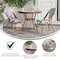 Flash Furniture Lourdes French Bistro 31.5in. Table, White and Navy PE Rattan, Glass Top w/2 Stack Chairs - Natural SDA-AD641012-80-2001-F-WHNVY-NAT-GG - alternate 9